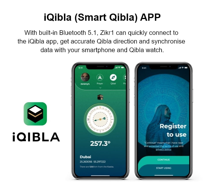 IQibla – anneau de comptage intelligent, Tasbih, pour les musulmans