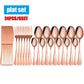 Ensemble de couverts dorés en acier inoxydable