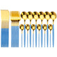 Ensemble de couverts dorés en acier inoxydable