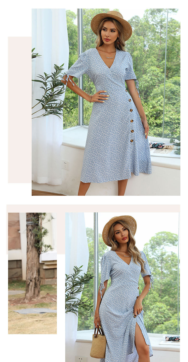 Robe été mi-longue à imprimé Floral