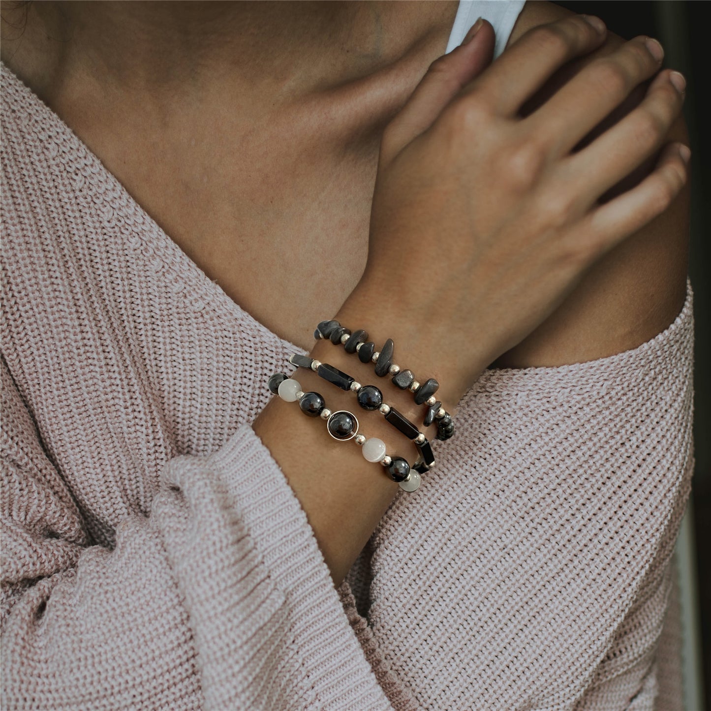 Ensemble de Bracelets en perles œil de tigre F/H