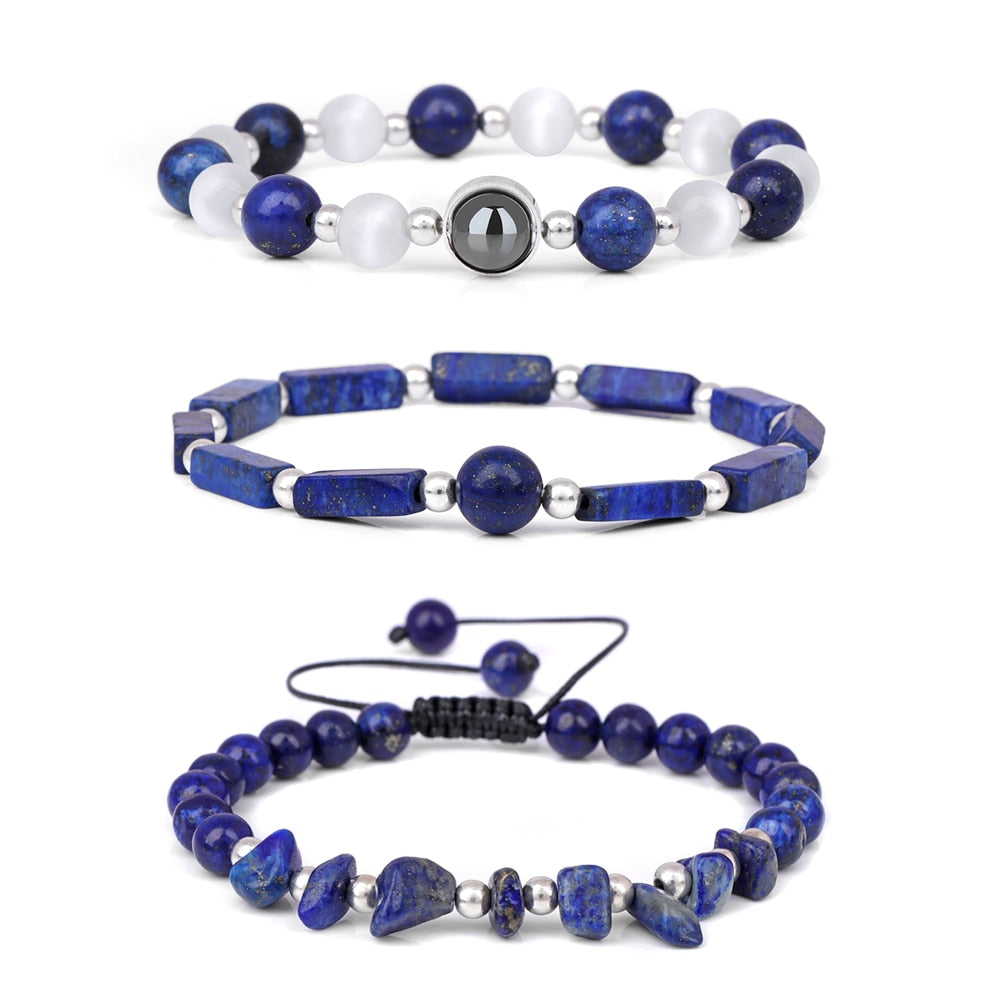 Ensemble de Bracelets en perles œil de tigre F/H