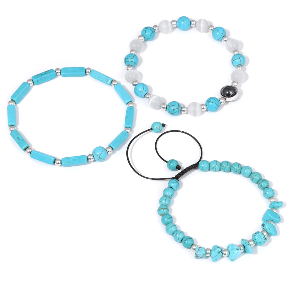 Ensemble de Bracelets en perles œil de tigre F/H