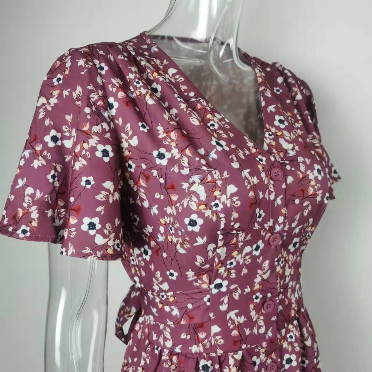 Robe femme été à lacets Style français