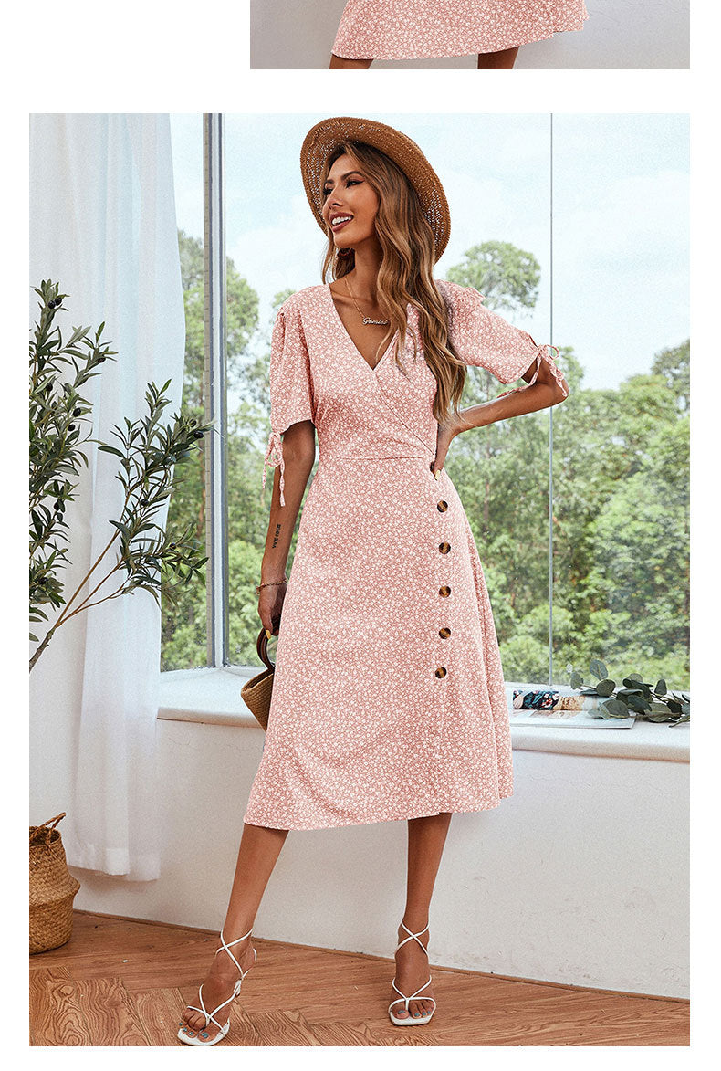 Robe été mi-longue à imprimé Floral